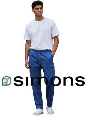 Simons Blue Cargo Jogger Style Pants (S)